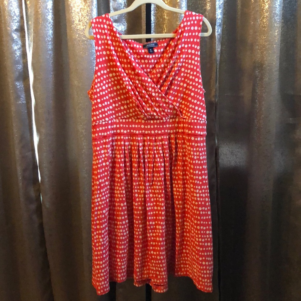 Coral Polka Dot Cotton Dress